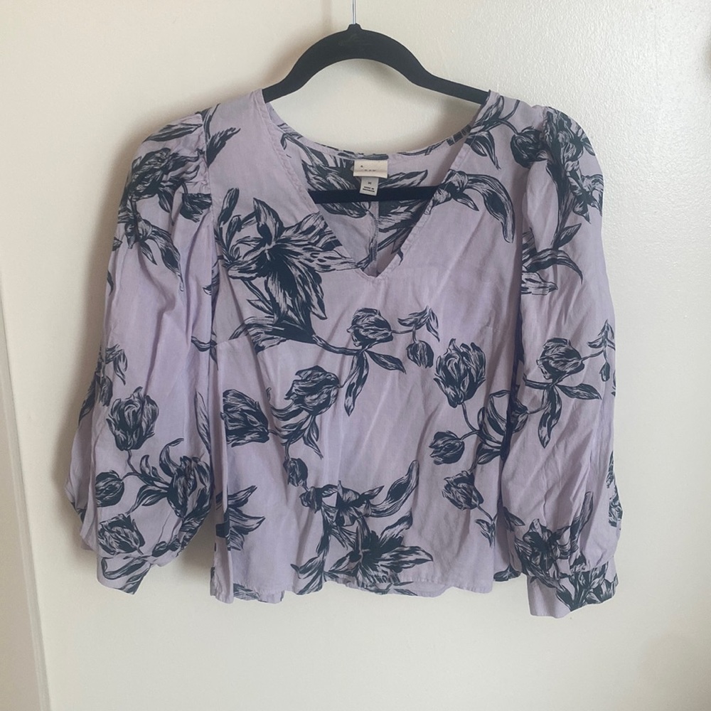 A New Day Purple Floral Blouse - M